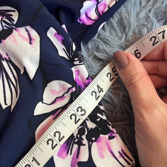 Lauren Ralph Lauren Navy Floral Print Midi Dress Size 22 W - Picture 3 of 5